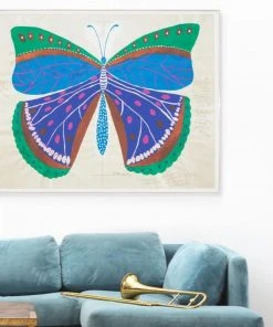 Natural Curiosities New Arrivals Paule Marrot Butterfly Blue Framed Artwork