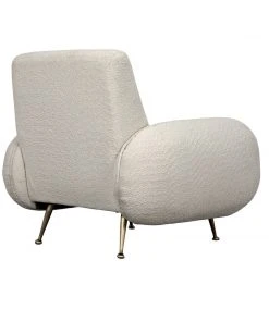 Noir New Arrivals Hera Chair Teddy Ivory Fabric