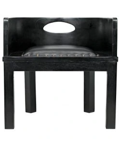 Noir Latour Chair Charcoal Black Leather