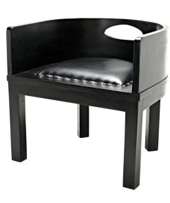 Noir Latour Chair Charcoal Black Leather