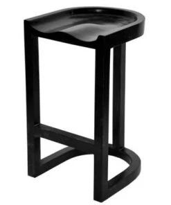 Noir Saddle Counter Stool Hand Rubbed Black