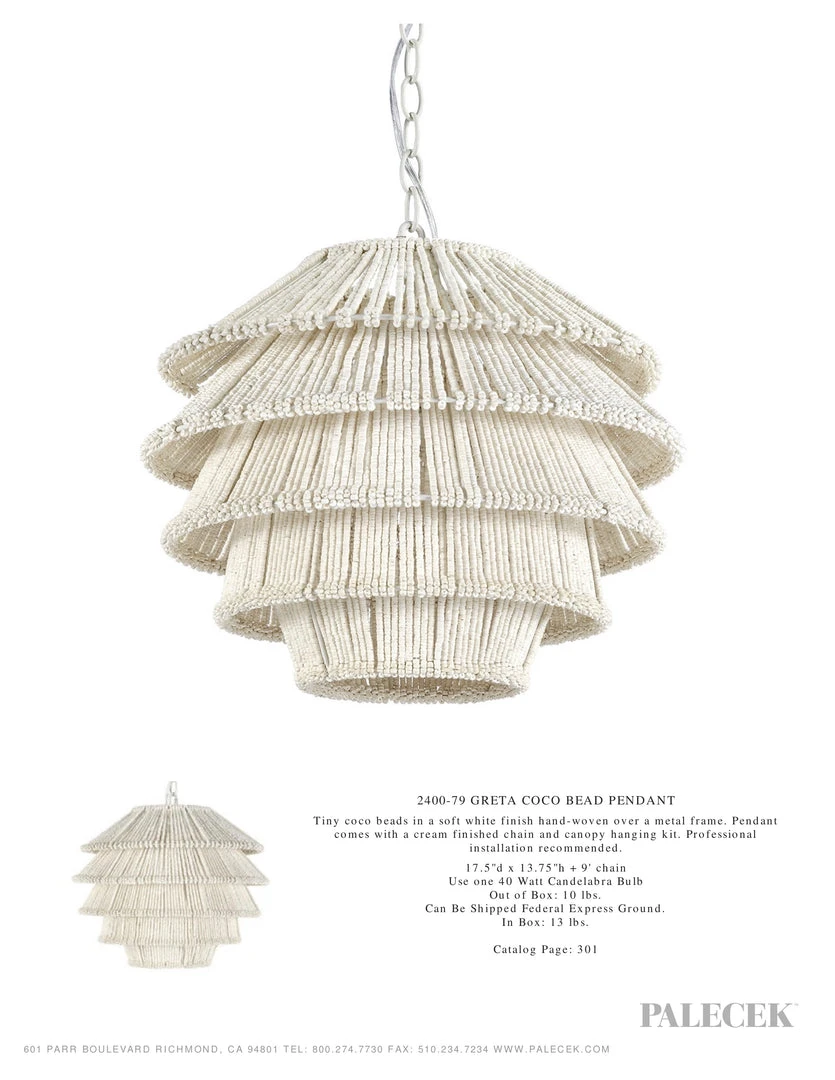 Palecek Greta Pendant 8 Palecek Greta Pendant