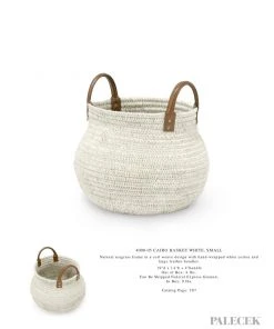 Palecek Cairo Basket White Two Sizes 10 Palecek Cairo Basket White Two Sizes