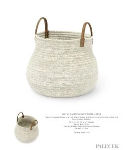 Palecek Cairo Basket White Two Sizes 11 Palecek Cairo Basket White Two Sizes