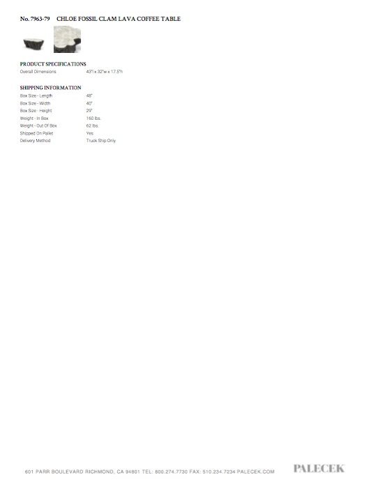 Palecek Chloe Fossil Clam Lava Coffee Table New Arrivals 11 Palecek Chloe Fossil Clam Lava Coffee Table New Arrivals