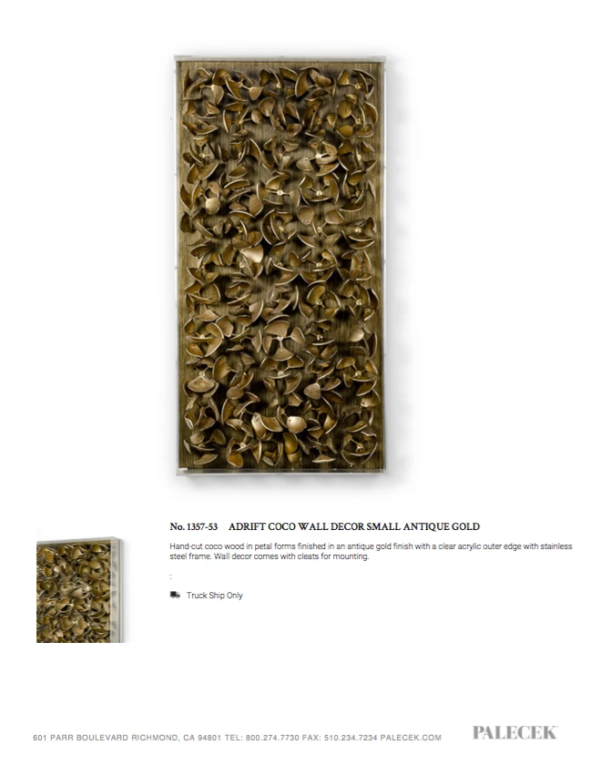 Palecek Adrift Coco Wall Decor Antique Brass Small 5 Palecek Adrift Coco Wall Decor Antique Brass Small