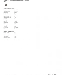 Palecek Andorra Pendant Medium Grey