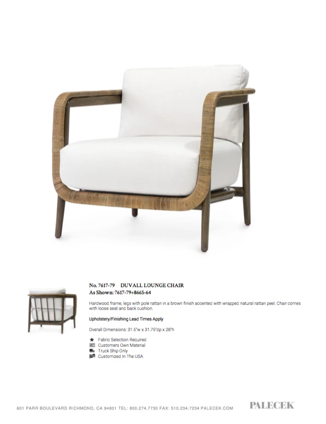 Palecek New Arrivals Duvall Lounge Chair 9 Palecek New Arrivals Duvall Lounge Chair