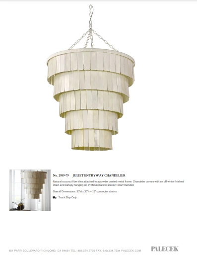 Palecek New Arrivals Juliet Entryway Chandelier 7 Palecek New Arrivals Juliet Entryway Chandelier
