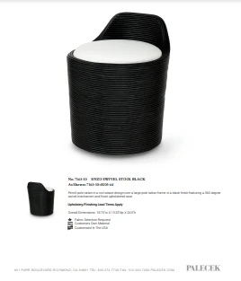 Palecek Enzo Swivel Stool Black New Arrivals 5 Palecek Enzo Swivel Stool Black New Arrivals