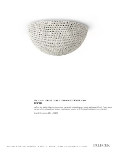 Palecek Green Oaks Flush Mount Whitesand New Arrivals