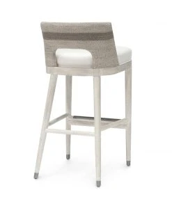 Palecek New Arrivals Fritz Rope Bar Stool Fog White