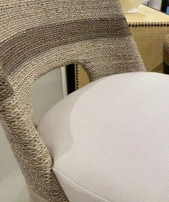 Palecek New Arrivals Fritz Rope Bar Stool Fog White