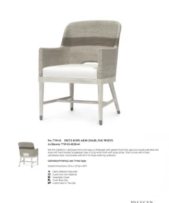 Palecek New Arrivals Fritz Rope Armchair Fog White 8 Palecek New Arrivals Fritz Rope Armchair Fog White