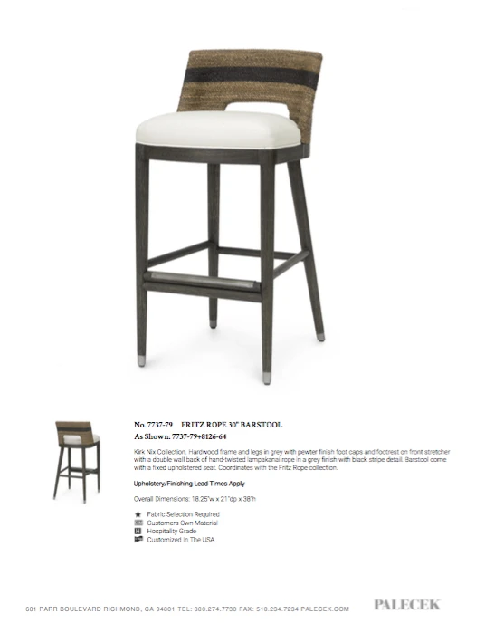 Palecek New Arrivals Fritz Rope Bar Stool 7 Palecek New Arrivals Fritz Rope Bar Stool