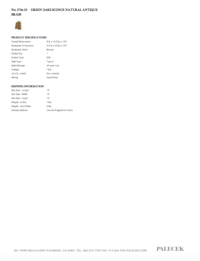 Palecek Green Oaks Sconce Natural And Antique Brass New Arrivals 5 Palecek Green Oaks Sconce Natural And Antique Brass New Arrivals