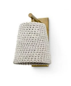 Palecek New Arrivals Green Oaks Sconce Whitesand And Brass