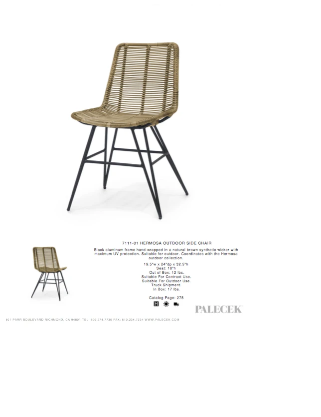 Palecek Hermosa Side Chair New Arrivals 5 Palecek Hermosa Side Chair New Arrivals