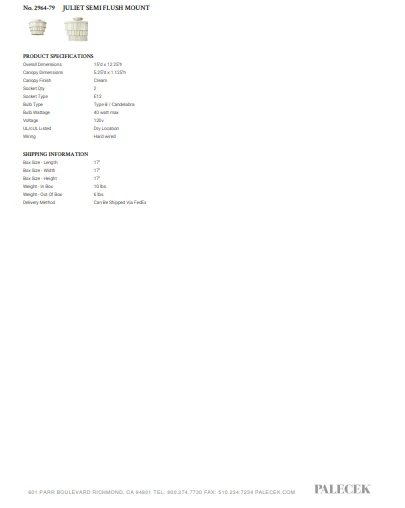 Palecek Juliet Semi Flush 7 Palecek Juliet Semi Flush