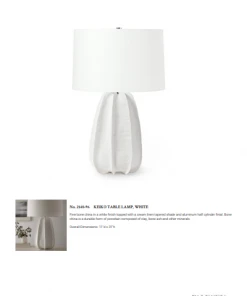Palecek New Arrivals Keiko Table Lamp White