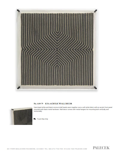 Palecek Kuba Acrylic Wall Decor New Arrivals 7 Palecek Kuba Acrylic Wall Decor New Arrivals