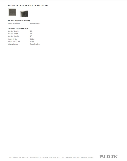 Palecek New Arrivals Kya Acrylic Wall Decor 9 Palecek New Arrivals Kya Acrylic Wall Decor