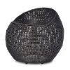 Palecek Outdoor Open Weave Wicker Swivel Stool Black 1 Palecek Outdoor Open Weave Wicker Swivel Stool Black