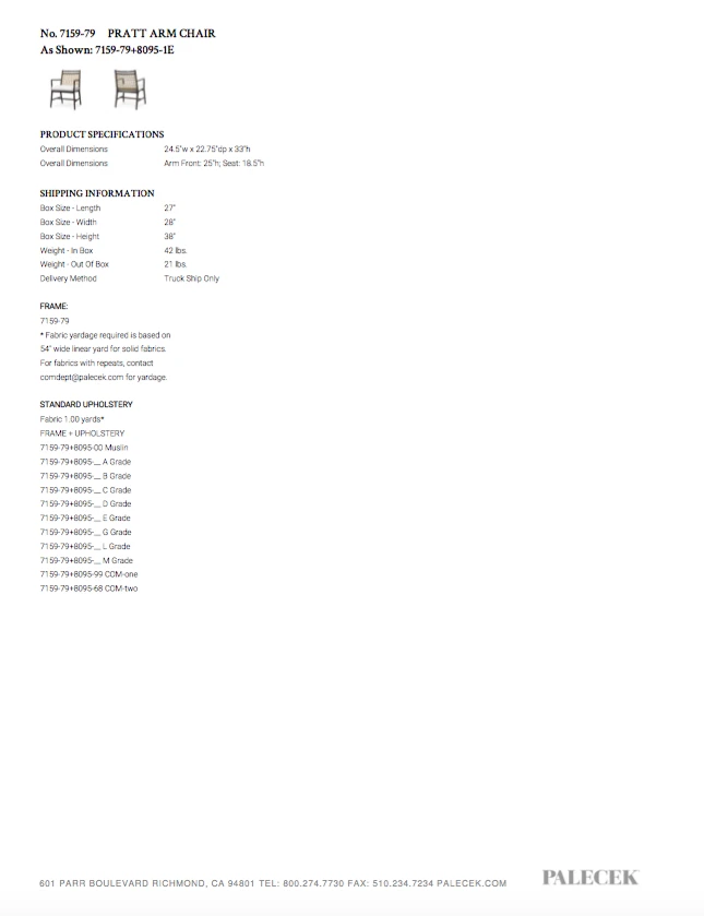 Palecek New Arrivals Pratt Arm Chair 9 Palecek New Arrivals Pratt Arm Chair