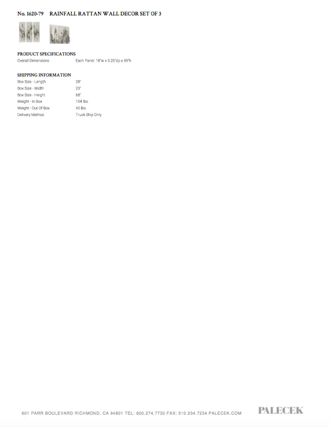 Palecek New Arrivals Rainfall Rattan Wall Decor Set Of 3 10 Palecek New Arrivals Rainfall Rattan Wall Decor Set Of 3