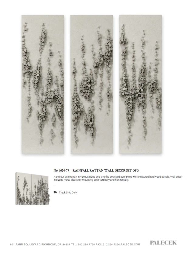 Palecek New Arrivals Rainfall Rattan Wall Decor Set Of 3 9 Palecek New Arrivals Rainfall Rattan Wall Decor Set Of 3