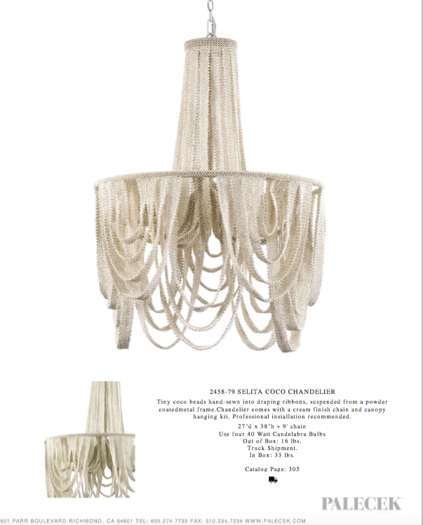 Palecek Selita Chandelier New Arrivals 9 Palecek Selita Chandelier New Arrivals