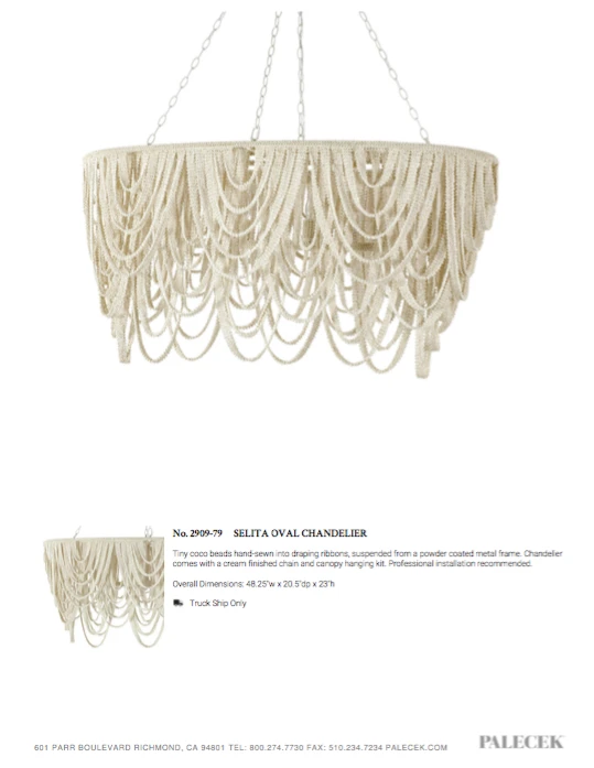 Palecek Selita Oval Chandelier 9 Palecek Selita Oval Chandelier
