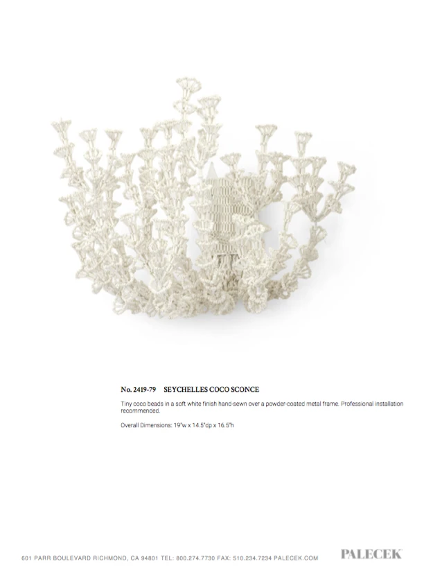 Palecek New Arrivals Seychelles Coco Sconce 7 Palecek New Arrivals Seychelles Coco Sconce