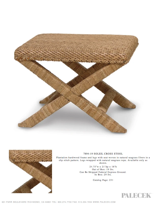 Palecek Soleil Cross Stool New Arrivals 5 Palecek Soleil Cross Stool New Arrivals