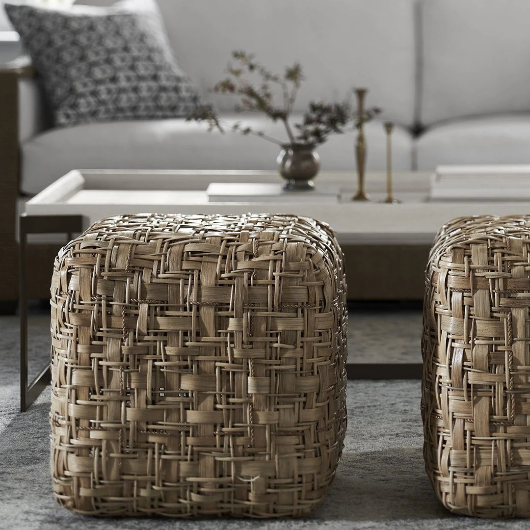 Palecek New Arrivals Trina Hassock Rattan 4 Palecek New Arrivals Trina Hassock Rattan
