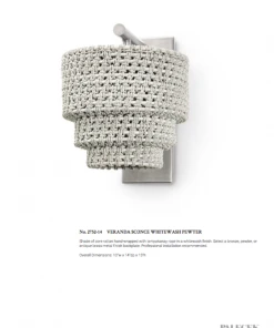 Palecek New Arrivals Veranda Sconce Whitewash Pewter