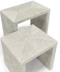 Palecek New Arrivals Woodside Nesting Table Set Of Two White Sand