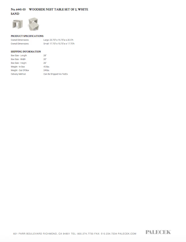 Palecek New Arrivals Woodside Nesting Table Set Of Two White Sand 6 Palecek New Arrivals Woodside Nesting Table Set Of Two White Sand