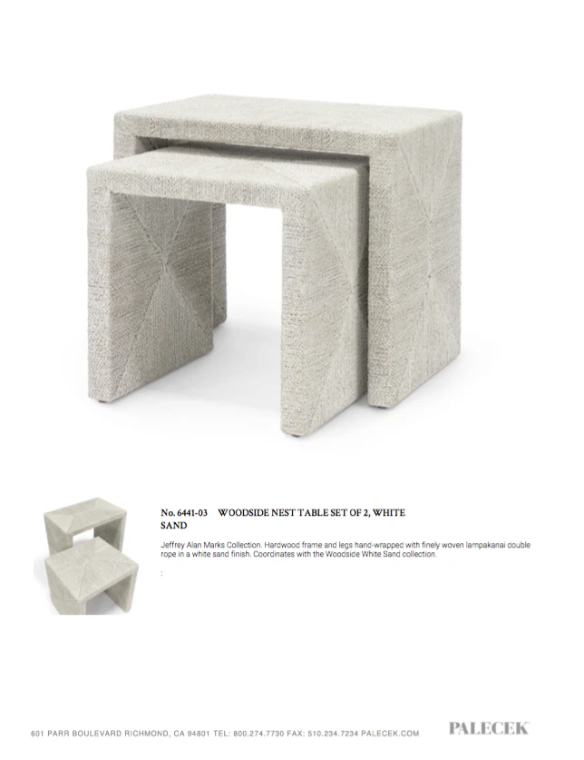 Palecek New Arrivals Woodside Nesting Table Set Of Two White Sand 5 Palecek New Arrivals Woodside Nesting Table Set Of Two White Sand