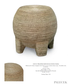 Palecek New Arrivals Wrapped Rope Bulb Stool 9 Palecek New Arrivals Wrapped Rope Bulb Stool