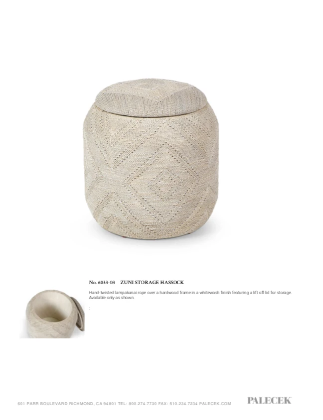 Palecek Zuni Storage Hassock Rope New Arrivals 6 Palecek Zuni Storage Hassock Rope New Arrivals