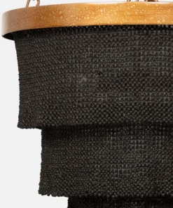 Made Goods Patricia Oval Chandelier Black Coco Beads And Brass