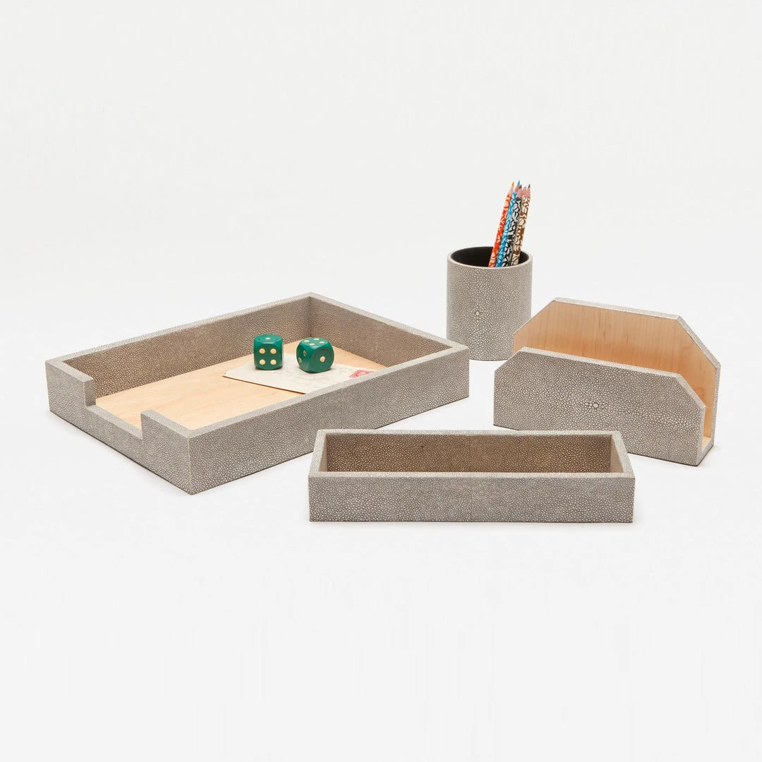 Pigeon And Poodle New Arrivals Crosby Accessory Set Sand Faux Shagreen 3 Pigeon And Poodle New Arrivals Crosby Accessory Set Sand Faux Shagreen