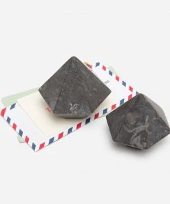 Pigeon And Poodle New Arrivals Kempsey Paperweight Set Black Doff Marble