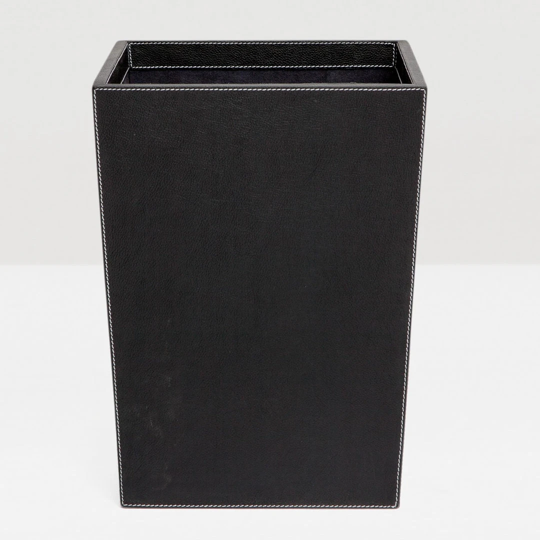 Pigeon And Poodle New Arrivals Larne Wastebasket Black Leather 3 Pigeon And Poodle New Arrivals Larne Wastebasket Black Leather
