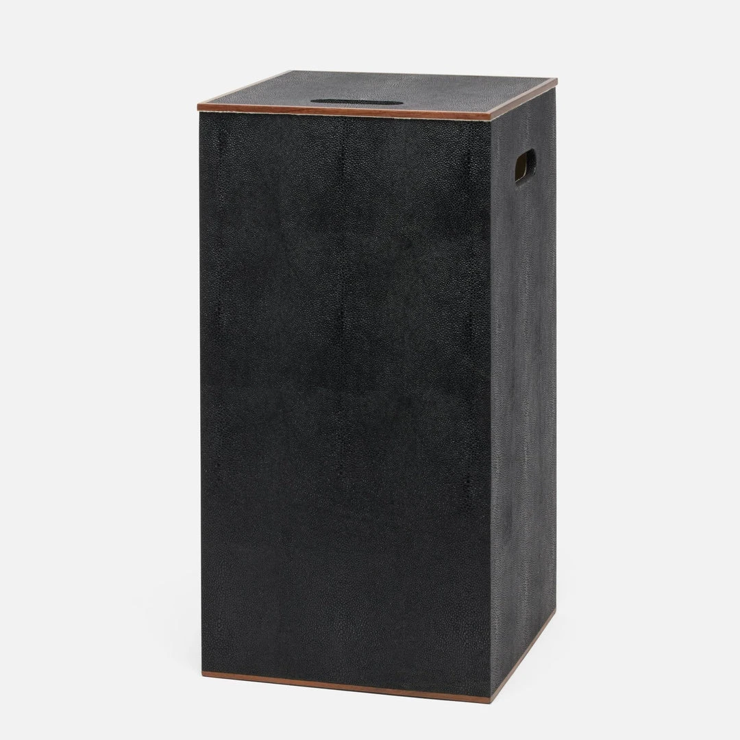 Pigeon And Poodle Northwich Rectangular Hamper Black Faux Shagreen 3 Pigeon And Poodle Northwich Rectangular Hamper Black Faux Shagreen