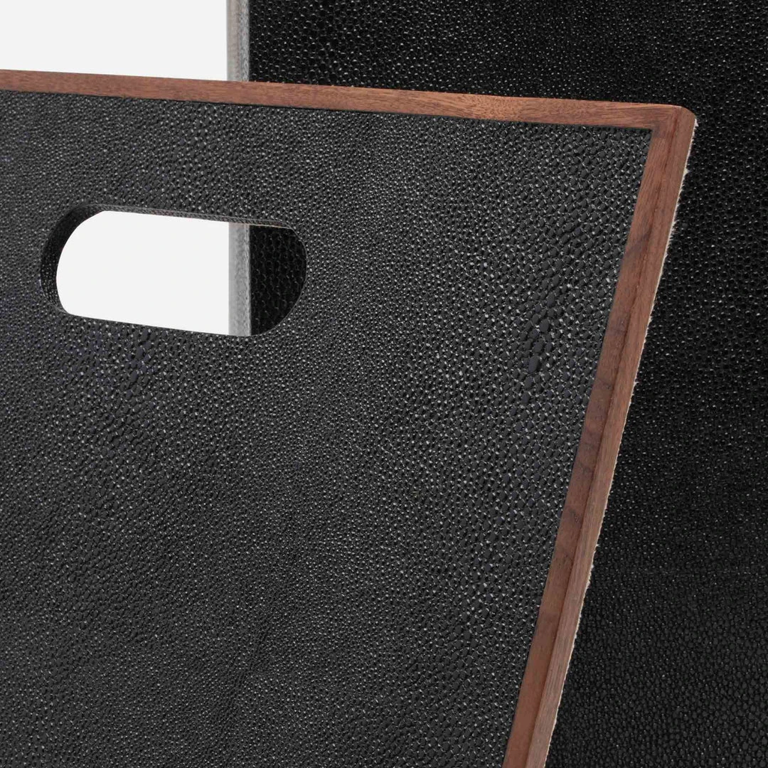 Pigeon And Poodle Northwich Rectangular Hamper Black Faux Shagreen 5 Pigeon And Poodle Northwich Rectangular Hamper Black Faux Shagreen