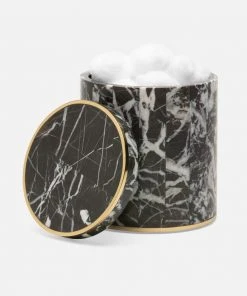 Pigeon And Poodle Rhodes Canister Nero Marble And Brass Metal New Arrivals