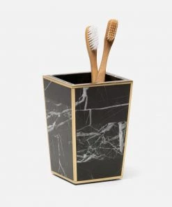 Pigeon And Poodle Rhodes Toothbrush Holder Nero Marble And Brass Metal 9 Pigeon And Poodle Rhodes Toothbrush Holder Nero Marble And Brass Metal