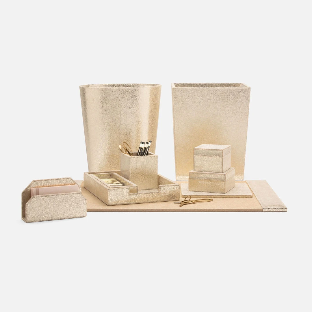 Pigeon And Poodle Viana Wastebasket Gold Foil Leather 4 Pigeon And Poodle Viana Wastebasket Gold Foil Leather